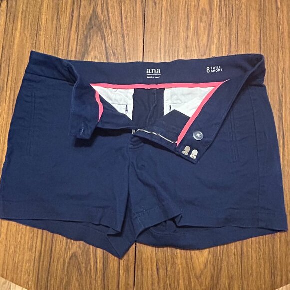 a.n.a NAVY SIZE 8 TWILL SHORT - Picture 2 of 3
